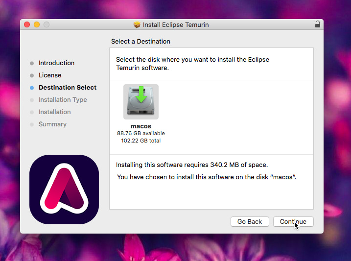 Screenshot of OpenJDK installer