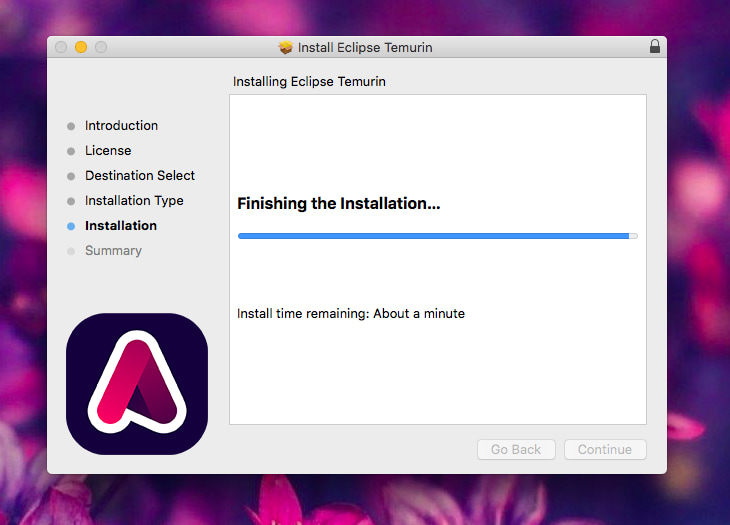 Screenshot of OpenJDK installer